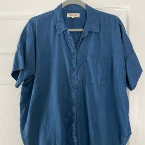 Madewell short sleeve button down top